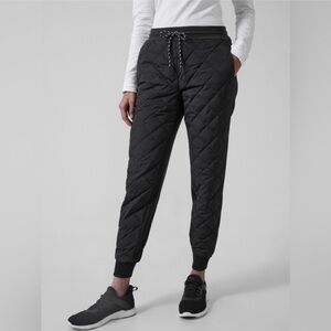 Athleta Apres Ski Black Quilted Jogger Pants 14T
